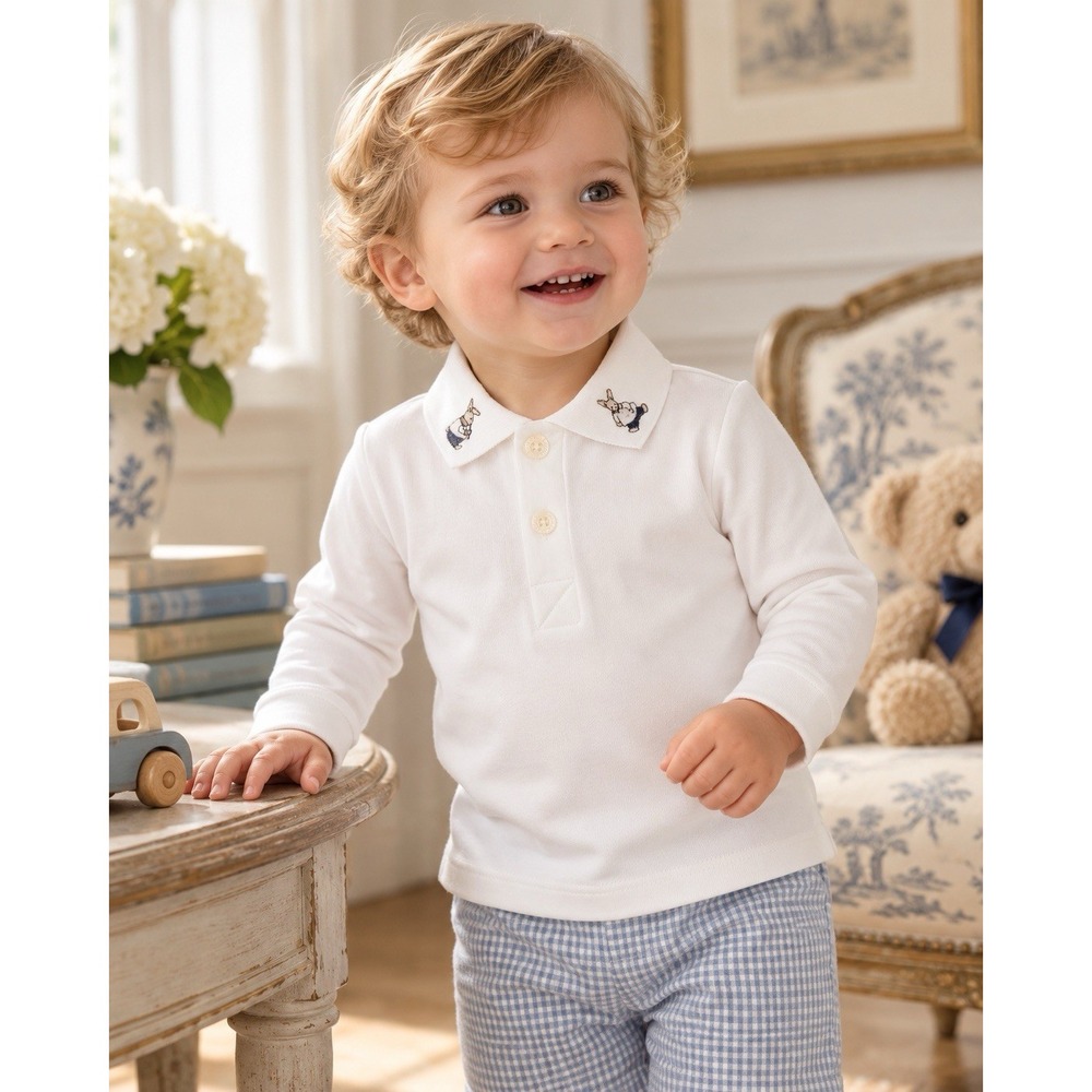 NWT Tartine et Chocolat Baby 18M Polo Shirt Embroidered Collar Catherine Painvin